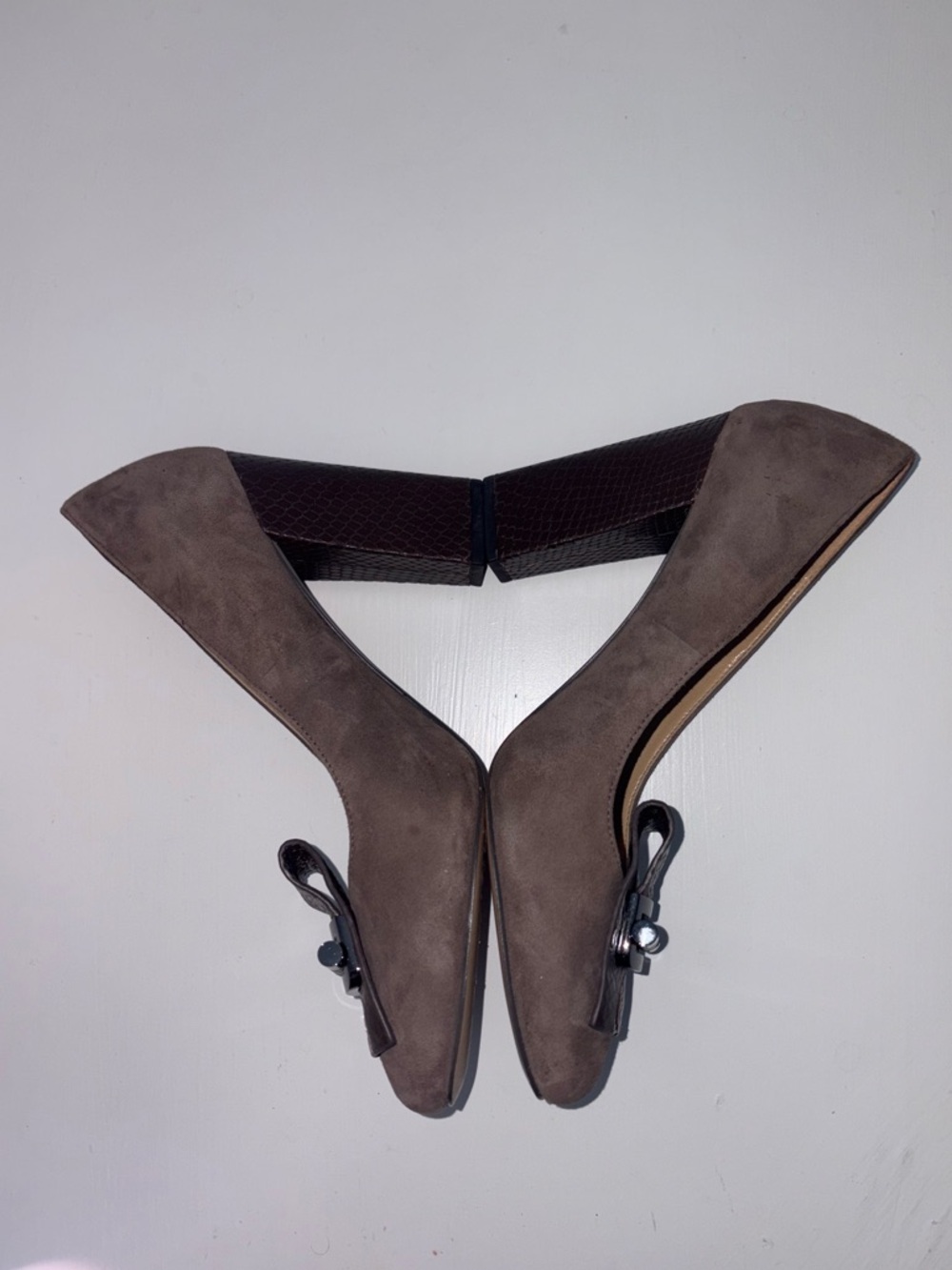 Michael Kors Gloria Kiltie Pump Shoes Chocolate Brown Suede Women’s 9 - Picture 6 of 11